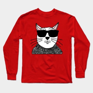 Kitty Cat Beatnik Long Sleeve T-Shirt